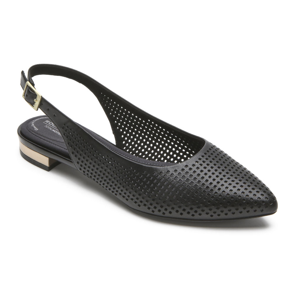 Rockport Womens Total Motion Adelyn Slingback - Flats Black - QHK589370